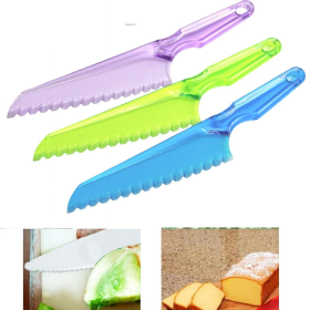 1pc Lettuce Knife Plastic Serrated Cut Bread Salad Cake Blade Utensil Chopper 7"