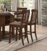 Dark Brown Finish 5pc Dining Set Storage Base Counter Height Table and 4 Counter Height Chairs Set Extension Leaf Drawers Wine Rack Table Base Wooden