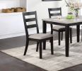 Classic Stylish Black Finish 5pc Dining Set Kitchen Dinette Wooden Top Table and Chairs Upholstered Cushions Seats Ladder Back Chair Dining Room