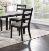 Classic Stylish Black Finish 5pc Dining Set Kitchen Dinette Wooden Top Table and Chairs Upholstered Cushions Seats Ladder Back Chair Dining Room