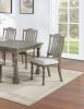 Dining Table 6x Side Chairs 7pcs Dining Set Light Grey Finish Dining Room Furniture Plush Upholstered Fabric Seat Contemporary Style