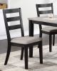 Classic Stylish Black Finish 5pc Dining Set Kitchen Dinette Wooden Top Table and Chairs Upholstered Cushions Seats Ladder Back Chair Dining Room